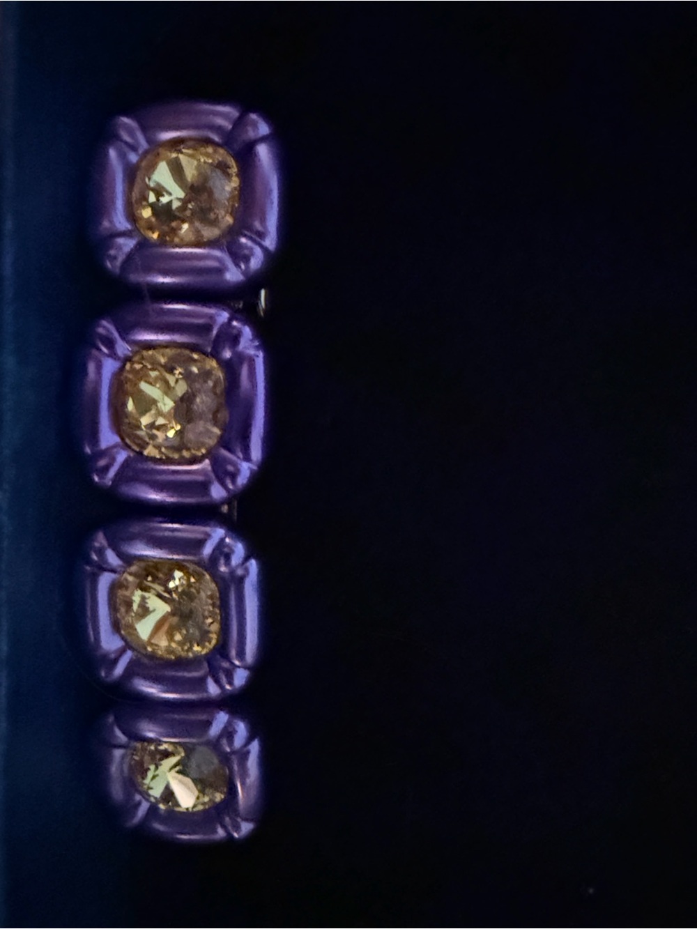 Authentic Swarovski Dulcis Hair Clip — purple and yellow - RARE colorway